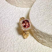 Natural Orange Spinel Diamond Ring D1.95ct d0.192ct. 18K